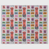 ヴィンテージ旅行/スタンプラッピング紙 ラッピングペーパー (フラット)