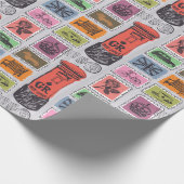 ヴィンテージ旅行/スタンプラッピング紙 ラッピングペーパー (角)