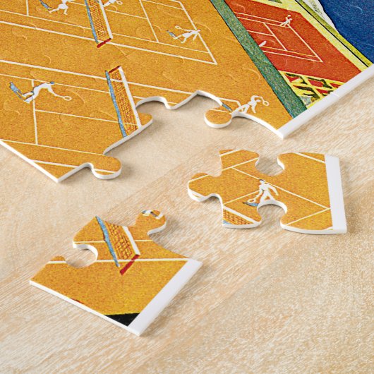ヴィンテージ旅行，テニス，スポーツ，モンテカルロ・モナコ ジグソーパズル (側面)