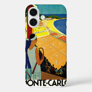 ヴィンテージ旅行,テニス,スポーツ,モンテカルロ・モナコ iPhone 16ケース