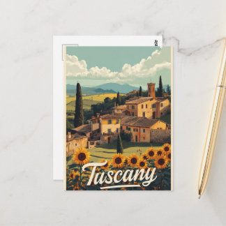 ヴィンテージ旅行　トスカーナ　イタリア　レトロ風景 ポストカード