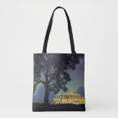 ヴィンテージ旅行,ドイツ,夜の黄色のバス トートバッグ (正面)