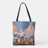 ヴィンテージ旅行，ナッサウ港，フロリダ州，帆船 トートバッグ (裏面)