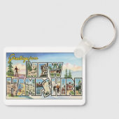 ヴィンテージ旅行、ニューハンプシャー州からの挨拶 キーホルダー (正面)