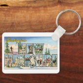 ヴィンテージ旅行、ニューハンプシャー州からの挨拶 キーホルダー (正面)