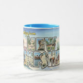 ヴィンテージ旅行、ニューハンプシャー州からの挨拶 マグカップ (中央)