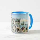 ヴィンテージ旅行、ニューハンプシャー州からの挨拶 マグカップ (正面右)