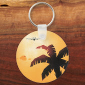 ヴィンテージ旅行、ハワイアン諸島上空 キーホルダー (正面)