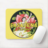 ヴィンテージ旅行、パサデナ・カリフォルニア、レディ&バラ マウスパッド (マウス)