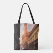 ヴィンテージ旅行，パラッツォヴェッキオ，フィレンツェ，イタリア トートバッグ (裏面)