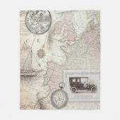 ヴィンテージ旅行 フリースブランケット (正面)