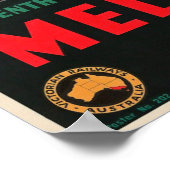 ヴィンテージ旅行 – メルボルン – オーストラリア ポスター (角)