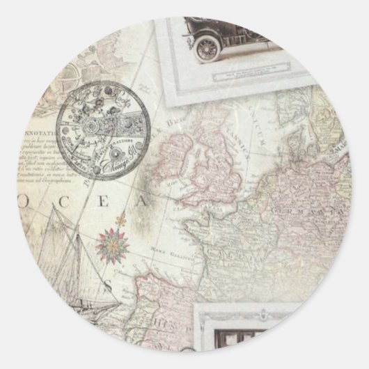 ヴィンテージ旅行 ラウンドシール (正面)