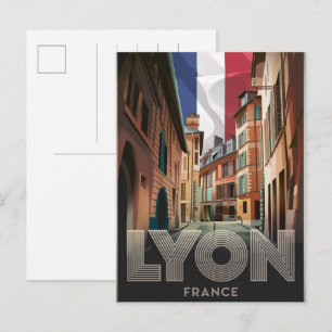 ヴィンテージ旅行 リヨン フランス ローヌアルプ ギフト ポストカード