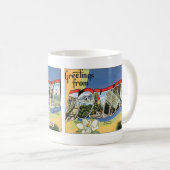 ヴィンテージ旅行、ルイジアナ湾からの挨拶 コーヒーマグカップ (正面右)