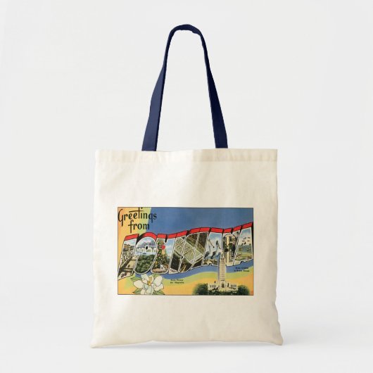 ヴィンテージ旅行、ルイジアナ湾からの挨拶 トートバッグ (正面)