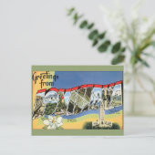 ヴィンテージ旅行、ルイジアナ湾からの挨拶 ポストカード (スタンド正面)