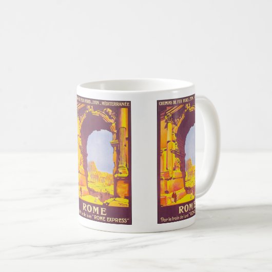 ヴィンテージ旅行、ローマのコリセウムイタリアンイタリア コーヒーマグカップ (正面右)