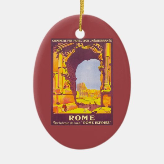 ヴィンテージ旅行、ローマのコリセウムイタリアンイタリア セラミックオーナメント (正面)