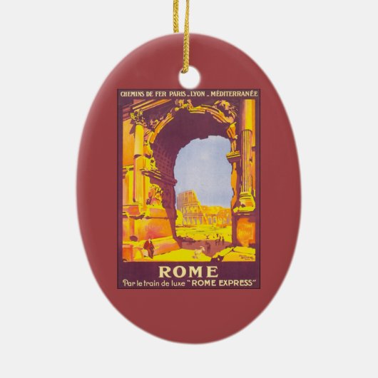 ヴィンテージ旅行、ローマのコリセウムイタリアンイタリア セラミックオーナメント (裏面)