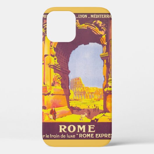 ヴィンテージ旅行、ローマのコリセウムイタリアンイタリア Case-Mate iPhoneケース (裏面)