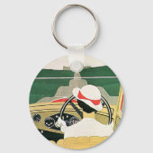 ヴィンテージ旅行、国のコンバーチブルカー キーホルダー (裏面)