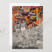 ヴィンテージ旅行 招待状 (正面/裏面)