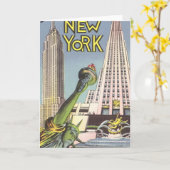 ヴィンテージ旅行、有名なニューヨーク市ランドマーク カード (黄色い花)