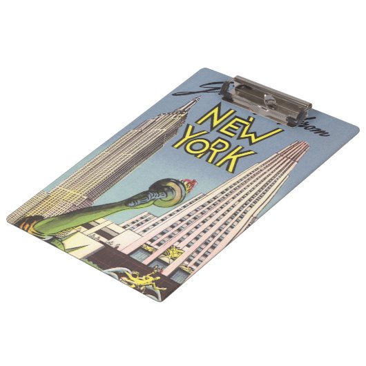 ヴィンテージ旅行、有名なニューヨーク市ランドマーク クリップボード (アングル)