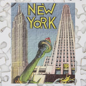 ヴィンテージ旅行、有名なニューヨーク市ランドマーク ジグソーパズル