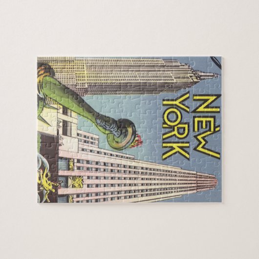 ヴィンテージ旅行、有名なニューヨーク市ランドマーク ジグソーパズル (横)