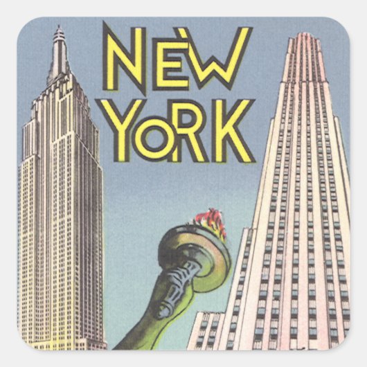 ヴィンテージ旅行、有名なニューヨーク市ランドマーク スクエアシール (正面)