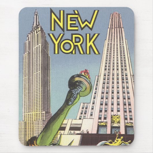 ヴィンテージ旅行、有名なニューヨーク市ランドマーク マウスパッド (正面)