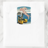 ヴィンテージ旅行 楕円形シール (バッグ)