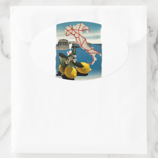 ヴィンテージ旅行 楕円形シール (バッグ)