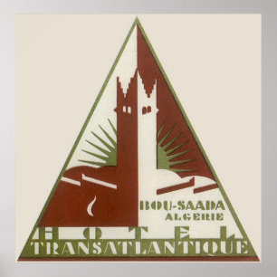 ヴィンテージ旅行、TRANS Atlantiqueのホテル、アルジェリア ポスター