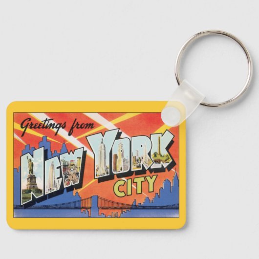 ヴィンテージ旅行NYC、ニューヨーク市からの挨拶 キーホルダー (正面)