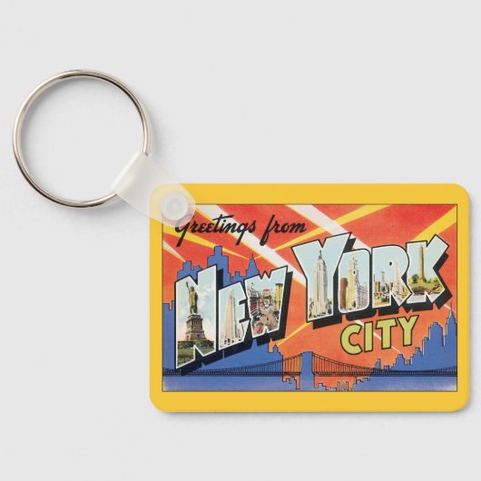 ヴィンテージ旅行NYC、ニューヨーク市からの挨拶 キーホルダー (裏面)