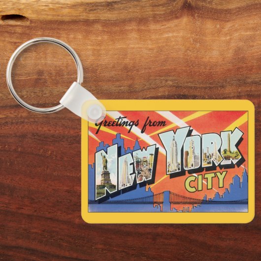 ヴィンテージ旅行NYC、ニューヨーク市からの挨拶 キーホルダー (裏面)