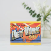 ヴィンテージ旅行NYC、ニューヨーク市からの挨拶 ポストカード (スタンド正面)