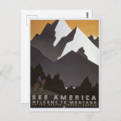 ヴィンテージ旅行See America, Montanaはがき ポストカード (正面/裏面)