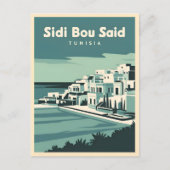 ヴィンテージ旅行Sidi Bouはチュニジアのレトロな景勝地を述べた ポストカード (正面)
