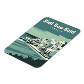 ヴィンテージ旅行Sidi Bouはチュニジアのレトロな景勝地を述べた マグネット (左側)