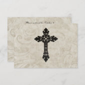 ヴィンテージ旋回カトリッククロスRSVPエントリーチョイス 出欠カード (正面/裏面)