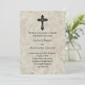 ヴィンテージ旋回カトリック十字結婚式招待状 招待状 (スタンド正面)