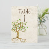 ヴィンテージ旋回ツリールートタンパーチメントテーブル番号 招待状 (スタンド正面)