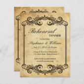 ヴィンテージ旋回リハーサルディナー招待状 招待状 (正面/裏面)