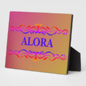 ヴィンテージ旋回縁どネオンピンクと黄色のグラデーション フォトプラーク (側面)