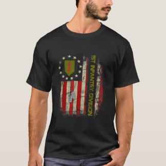 ヴィンテージ旗第1歩兵師団退役軍人デイPa Tシャツ