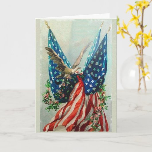 ヴィンテージ旗 カード (黄色い花)